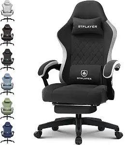 N-GEN GAMING Gaming Chair with Footrest, Lumbar, High-Back, All Black